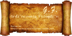 Grünczveig Filomén névjegykártya